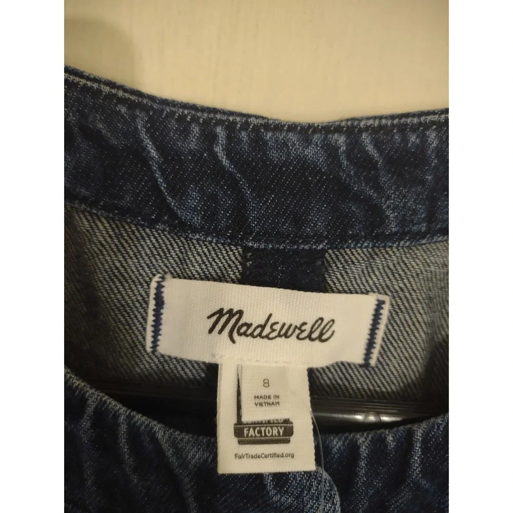 Madewell McKinney Denim Cap Sleeve Vest 8 Button Front Western Rodeo Cowgirl - Picture 3 of 6